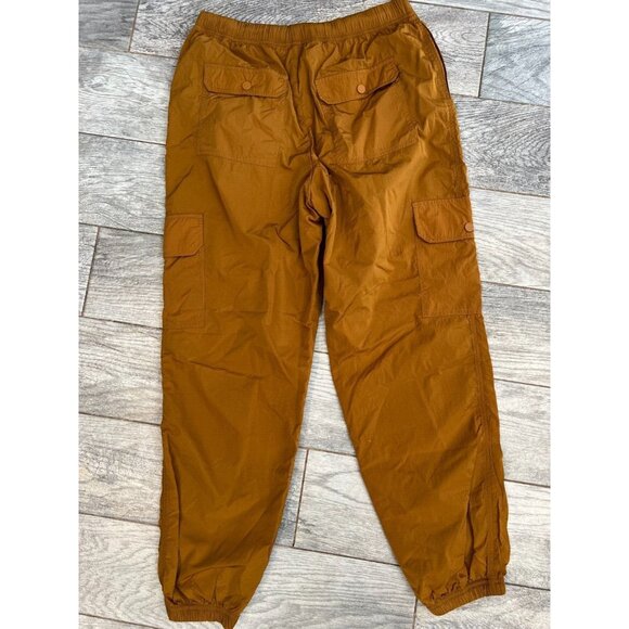 Good American Essential Cargo Pants Jogger size 1 Small Nylon Brown Shine - Picture 2 of 12